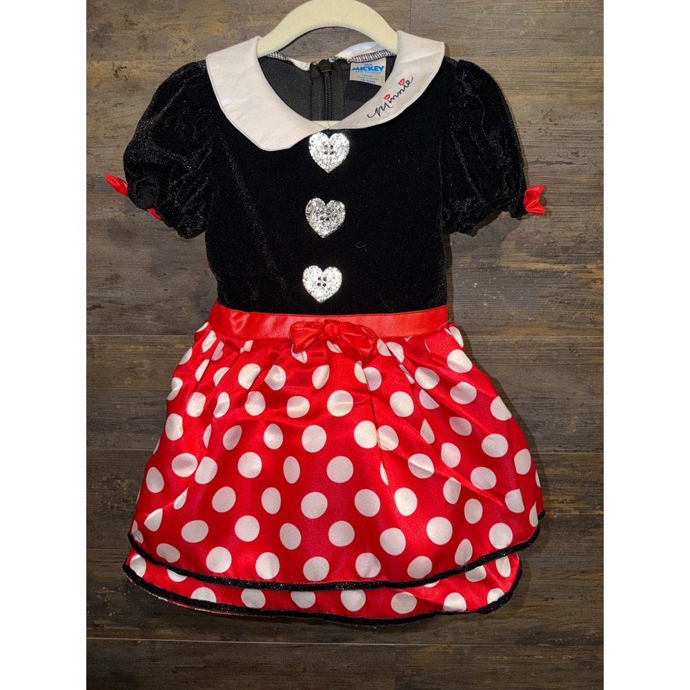 Disney Minnie Mouse Costume Dress Spirit Halloween Black Red Polka Dot 18-24M